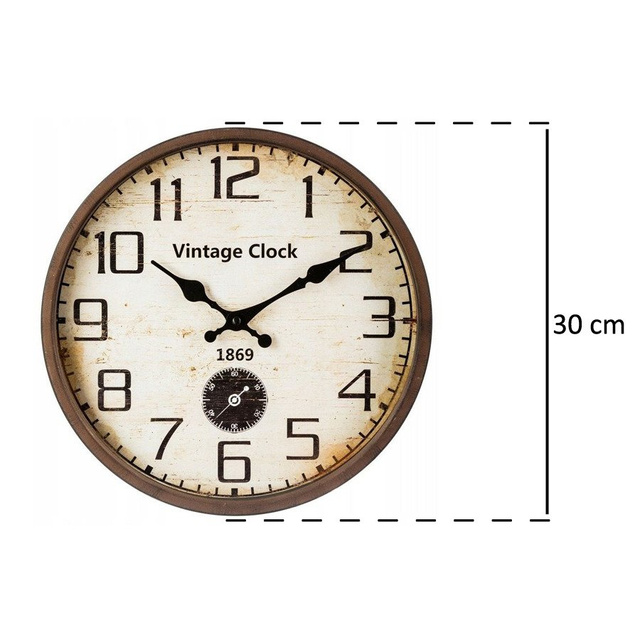 Ceas de perete vintage, Ø 30 cm, indicator