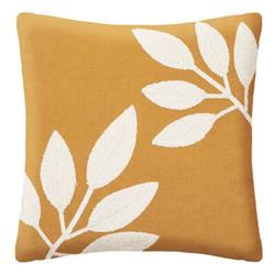 Perna decorativa Lour, model cu frunze brodate, bumbac, 40 x 40 cm