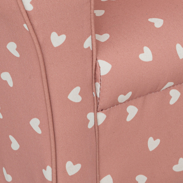 Fotoliu pentru copii CLASSIC, model cu inimioare, roz pudra