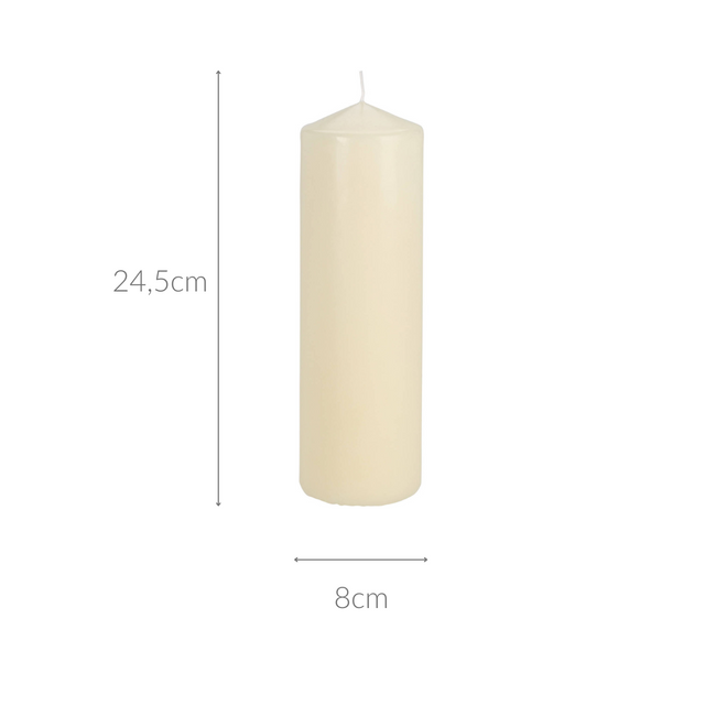 Lumânare cilindrică din parafină, Ø 8 x 24,5 cm