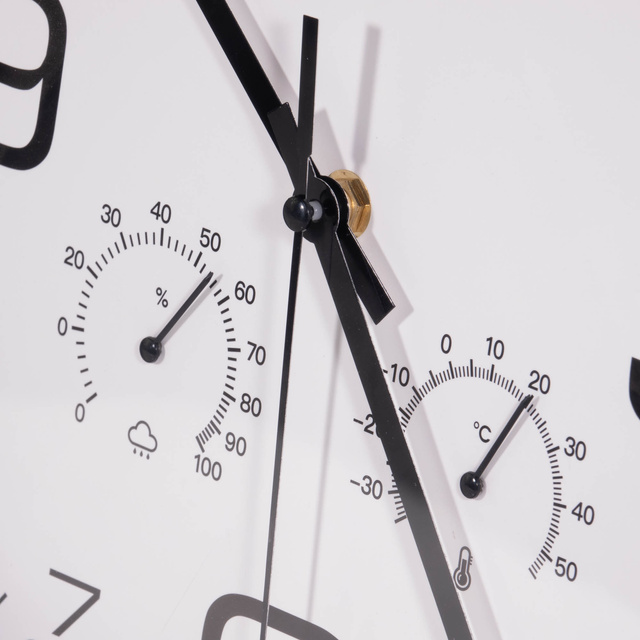 Ceas de perete cu functie de statie meteo, Ø 30,5 cm