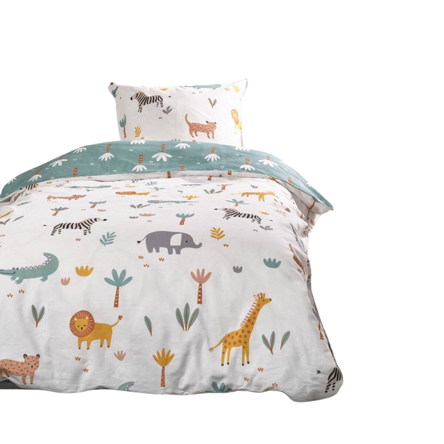 Lenjerie de pat pentru copii SAFARI, 100% bumbac, 140 x 200 cm