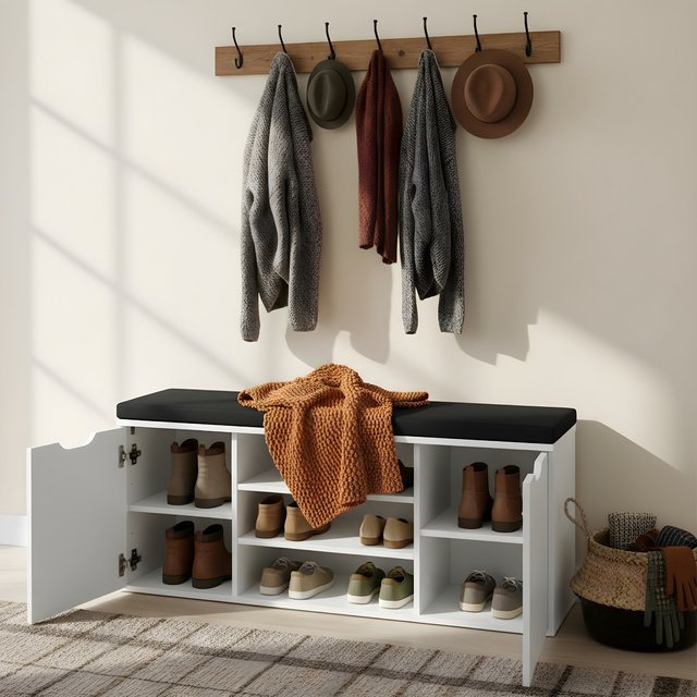 Dulap pentru pantofi cu loc de șezut PORTA, 103 x 30 x 46 cm