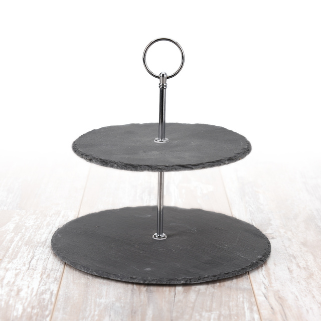 Tavă din piatră pentru prăjituri și gustări, 2 niveluri