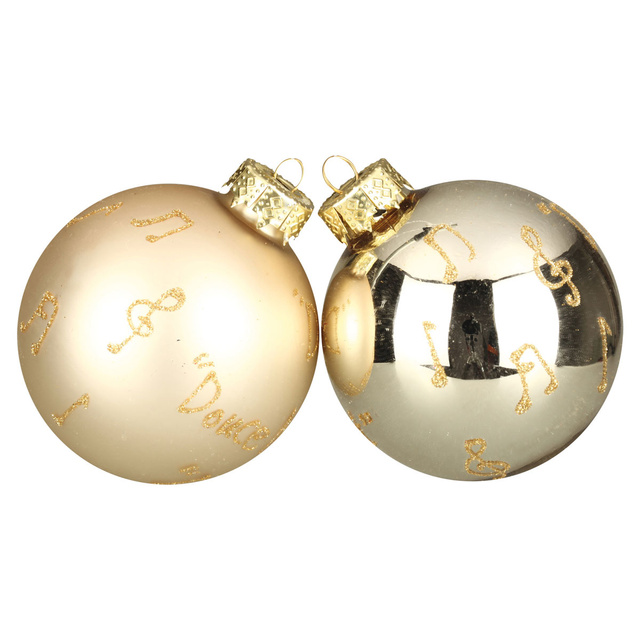 Set 6 globuri de culoare sampanie, 6 buc, 7 cm