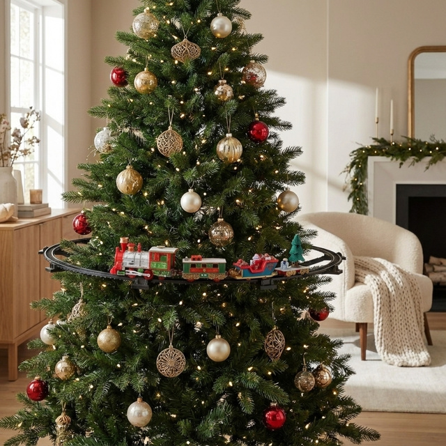 Trenuleț de Crăciun pentru brad, 23 de elemente, Ø 87,5 cm