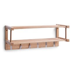Raft din bambus pentru haine, suport + cârlige, ZELLER
