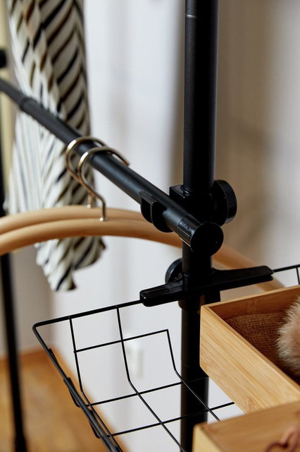 Sistem de garderobă telescopic HERKULES BASIC, dublu, negruu, WENKO