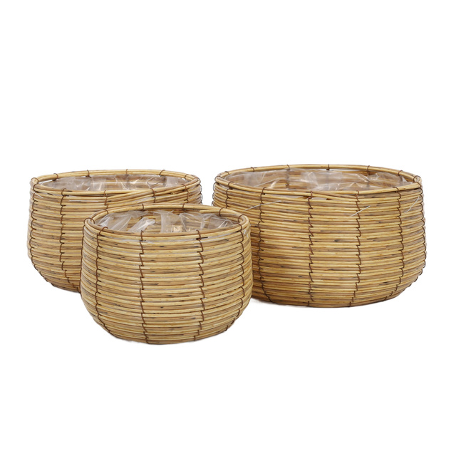 Huse pentru ghivece împletite, 3 buc în diferite dimensiuni