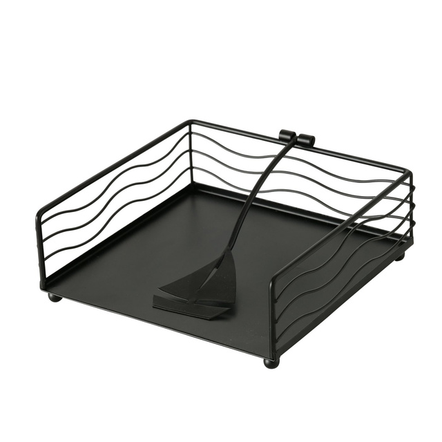 Suport pentru șervețele din metal negru Shirin, 17 x 17 cm