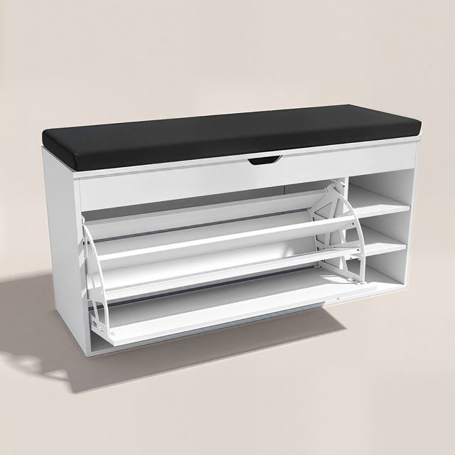 Dulap pentru pantofi cu loc de șezut și rafturi retractabile GRADIA, 100 x 34 x 50 cm