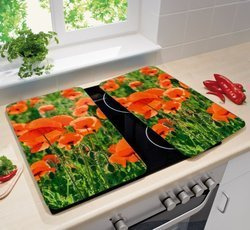 Plăci de protecție din sticlă pentru aragaz, POLE MAKU - 2 bucăți, WENKO