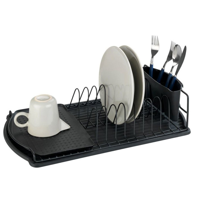 Uscător de vase BASIC, 47 x 26 cm, negru, WENKO