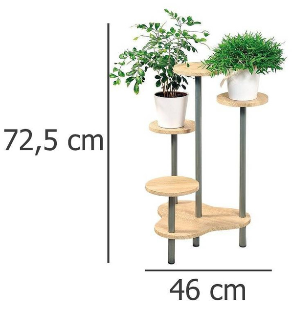 Un suport pentru flori in ghiveci, un pat de flori cu 4 rafturi