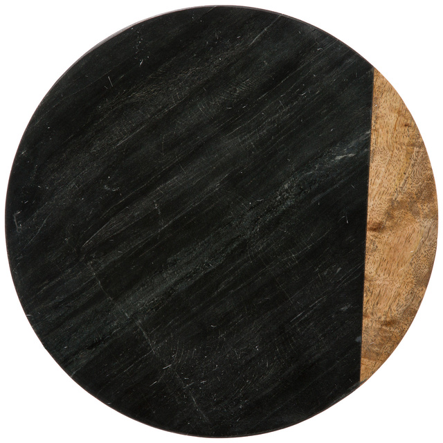 Tava rotativa GEOM HYGGE, Ø 30 cm, marmura, neagra