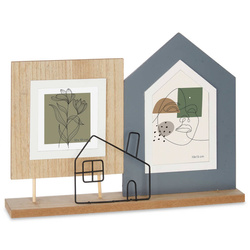 Rama foto pentru 2 fotografii,  metal si MDF