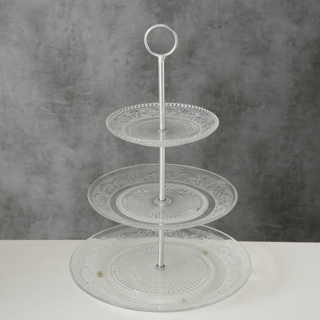 Placă de sticlă cu două nivele, RELIEF, 28 cm