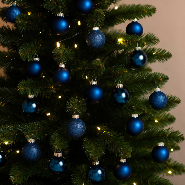 Globuri de Crăciun din sticlă Ø 6 cm, 20 buc., albastre