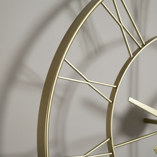 Ceas de perete în stil industrial ARATIO, Ø 70 cm, auriu