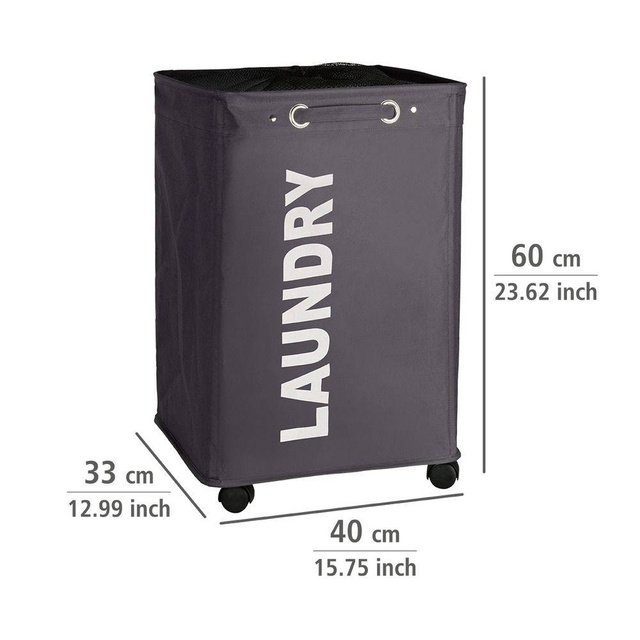 Coș de rufe QUADRO - recipient de 79 l, WENKO, gri