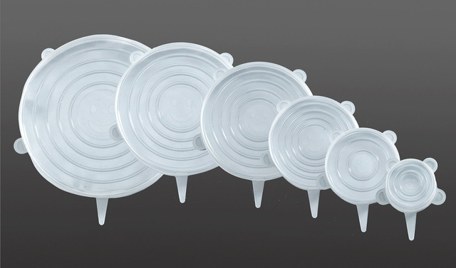 Capace din silicon pentru recipiente, flexibile, 6 bucăți