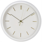 Ceas de perete modern, cu ace aurii, Ø 31 cm