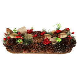 Coronita Advent, suport lumanare con de pin, 41 cm