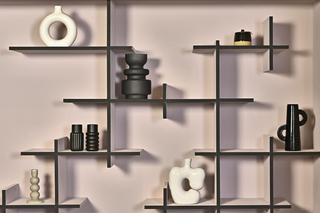 Vaza Isaac, lucioasa, 26 cm, negru