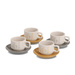 Set espresso FLOWERS, 4 cești cu farfurioare, 70 ml