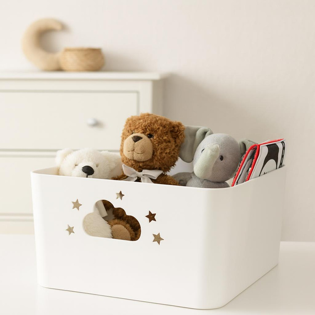 Containere pentru jucării SKY, 34,5 x 25 x 15 cm, alb