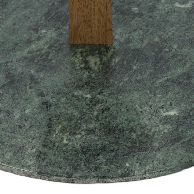 Tava de servire din marmura, Ø 30 cm, suport din lemn