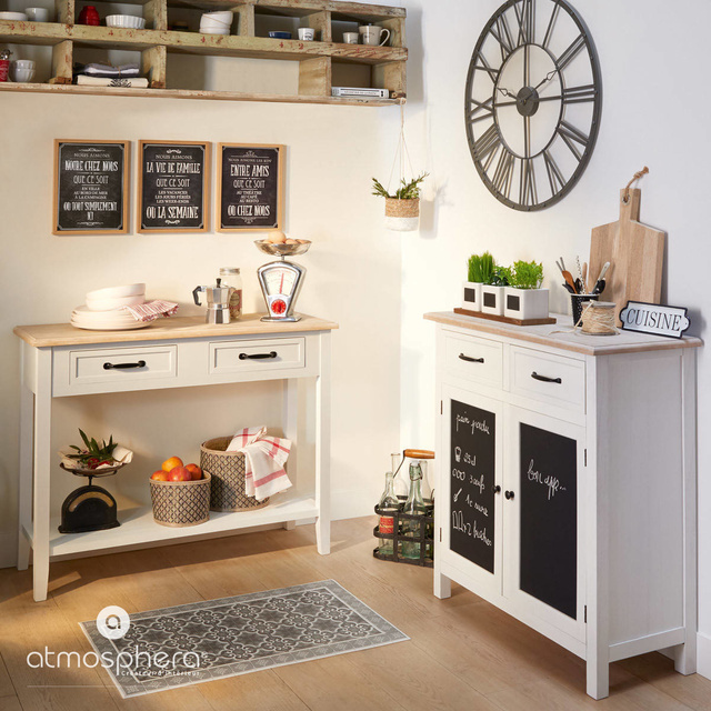 Ceas de perete negru Ø 70 cm, cu cifre romane, Atmosphera