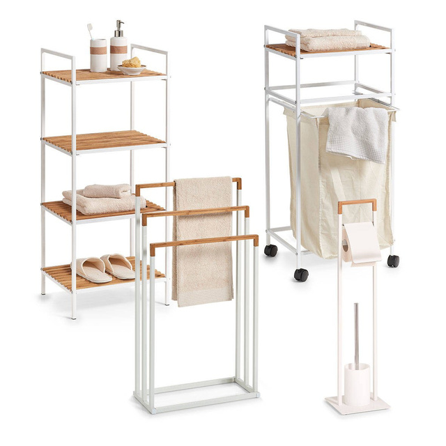 Suport perie WC si hartie igienica , 2 în 1, Alb, ZELLER