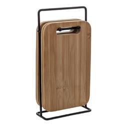 Tocator din bambus pe suport metalic, 4 bucati