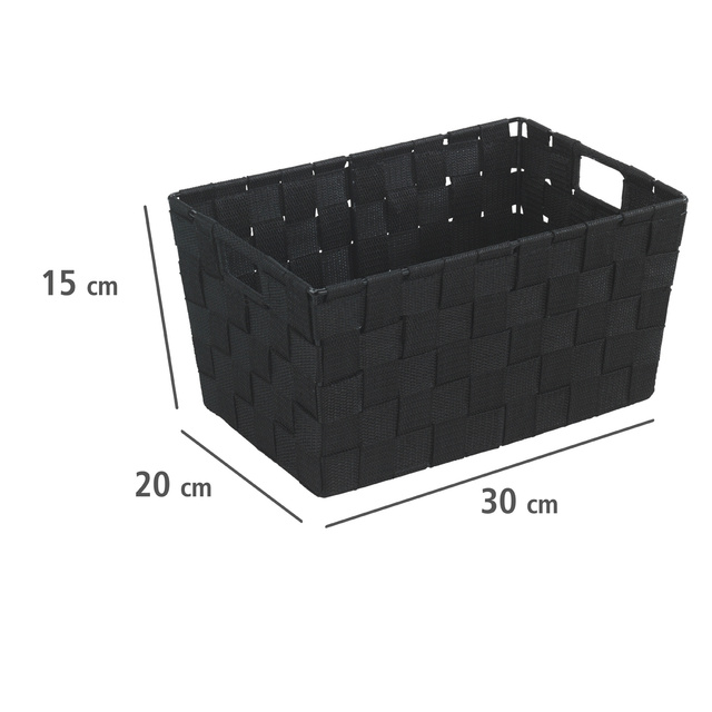 Coș ADRIA BLACK - recipient de depozitare, dimensiune S, WENKO, negru