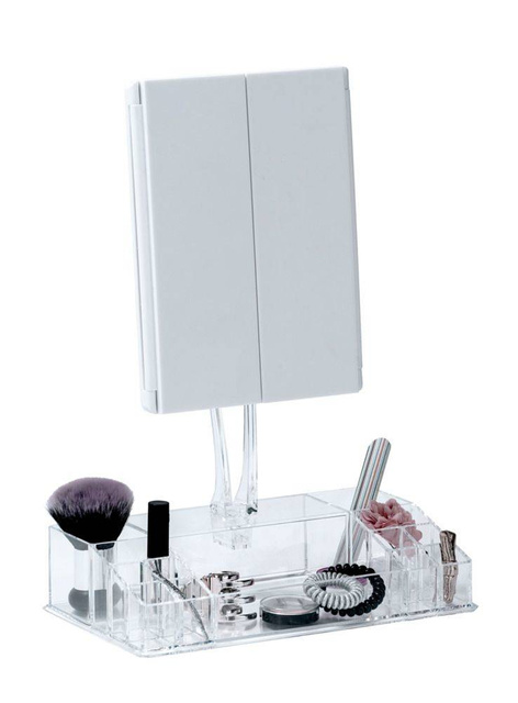 Oglindă cosmetică cu organizator FANANO LED, Wenko