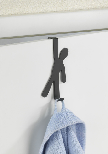 Umeras prosoape pentru uși BOY, Negru, 15x8x2,5 cm, WENKO