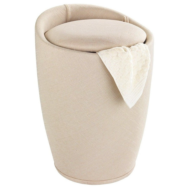 Pufa CANDY BEIGE - coș de rufe, 2 în 1, WENKO, bej