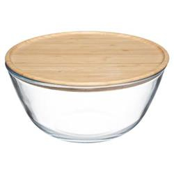 Bol din sticla, 2.5 L, cu capac din bambus