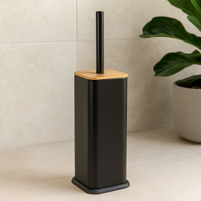 Perie de toaletă ZETRU cu capac din bambus