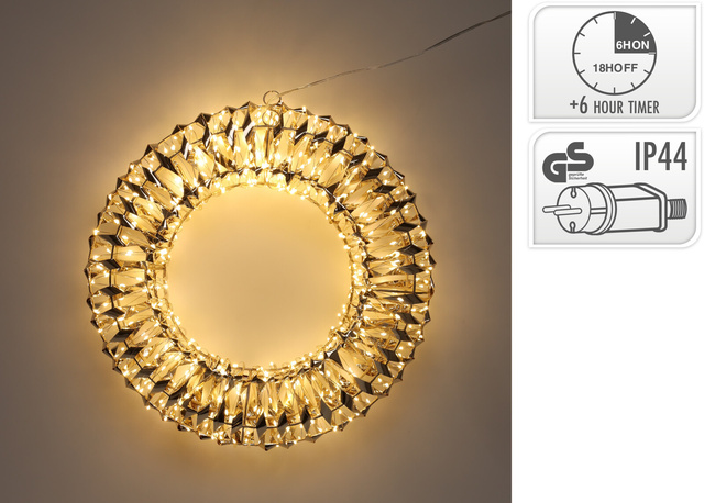 Decorațiune luminoasă exterioară Coroană, Ø 38 cm