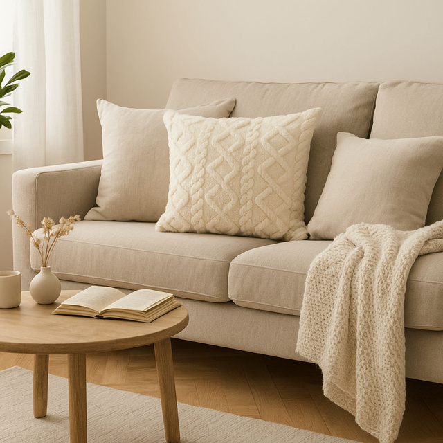 Pernă decorativă 45 x 45 cm, albă