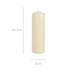 Lumânare cilindrică din parafină, Ø 8 x 24,5 cm
