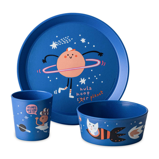 Set vesela pentru copii: farfurie, bol, cana DREAMS, KOZIOL