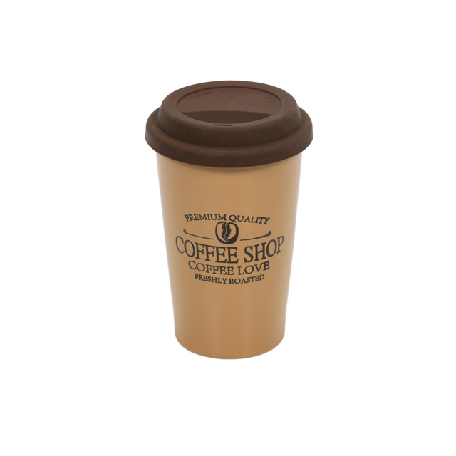 Cana de cafea pentru masina COFFEE SHOP, capac din silicon, 440 ml