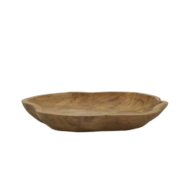 Fructiera decorativa din lemn de tec, 35x30x4 cm