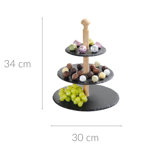 Platou cu 3 niveluri, ardezie, Kesper