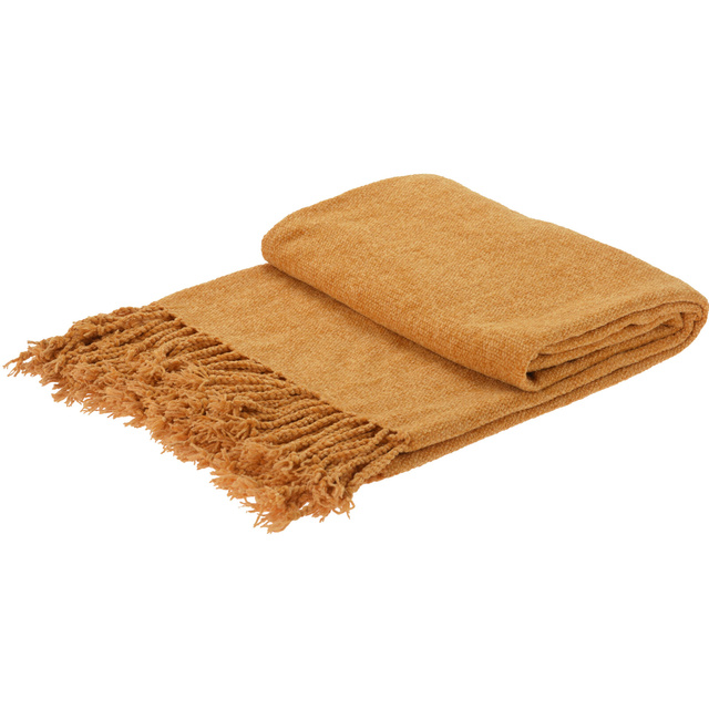 Pătură de chenille cu franjuri, 130 x 160 cm