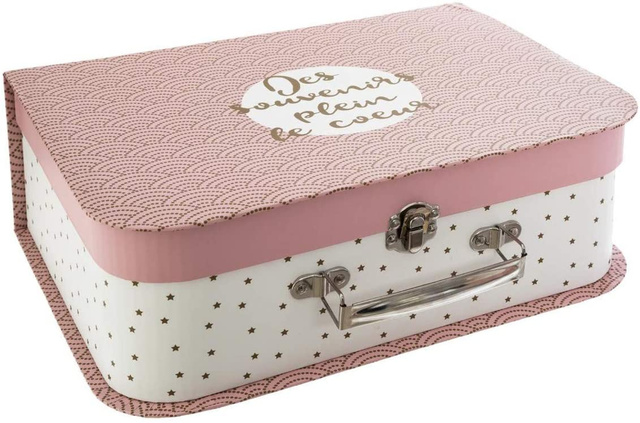 Set 3 cutii decorative din carton, Roz