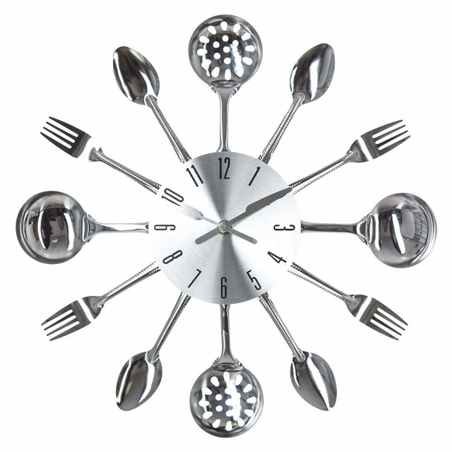 Ceas de bucătărie, Argintiu, 38x4 cm, Atmosphera